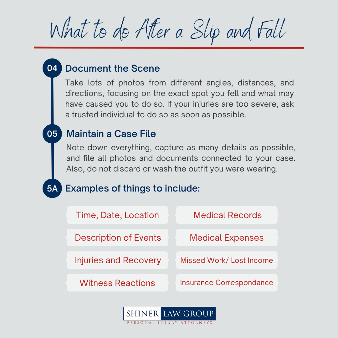 slip and fall accident checklist