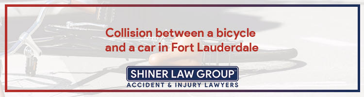 Collision between a bicycle and a car in Fort Lauderdale