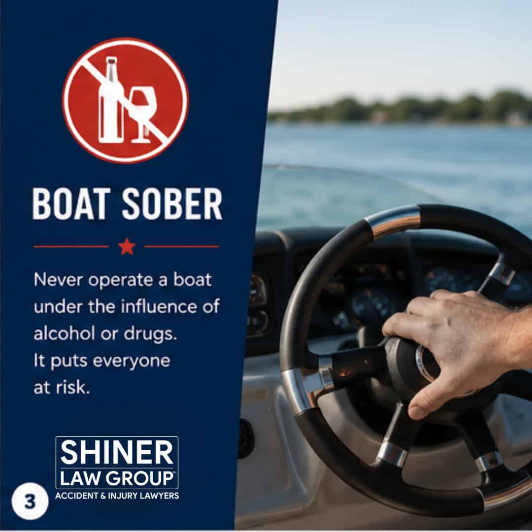 Boat Sober — never operate a boat under the influence — Shiner Law Group