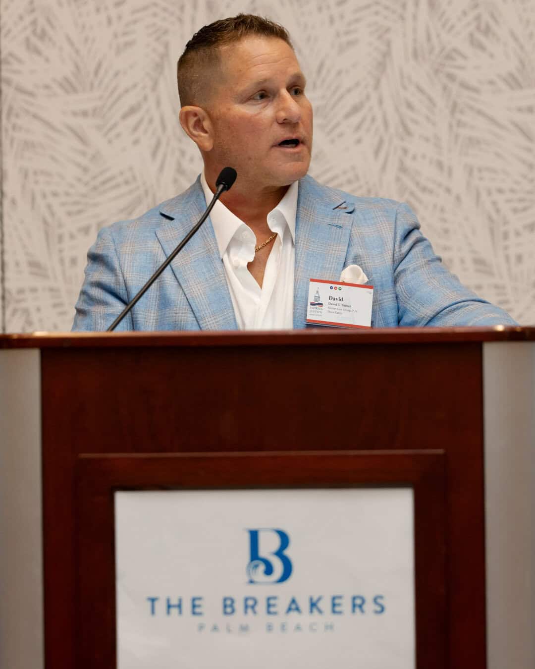 David I. Shiner, founding attorney of Shiner Law Group, speaking at a Florida Justice Association event