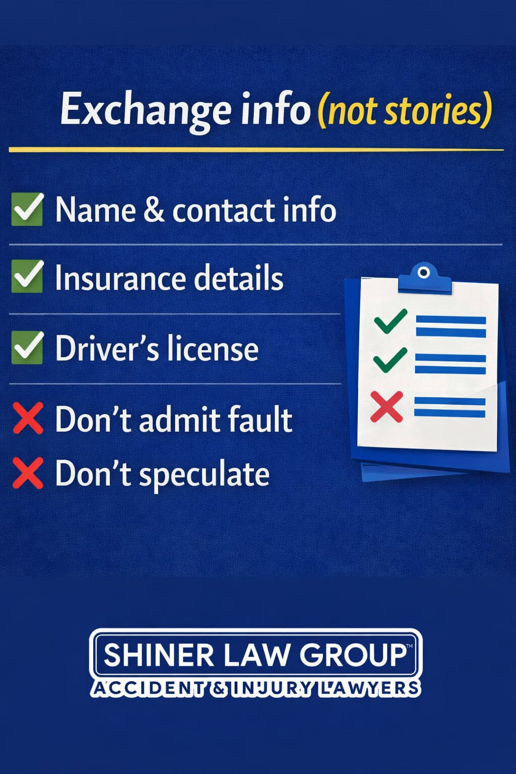 Step 4 after a car accident: exchange information with the other driver