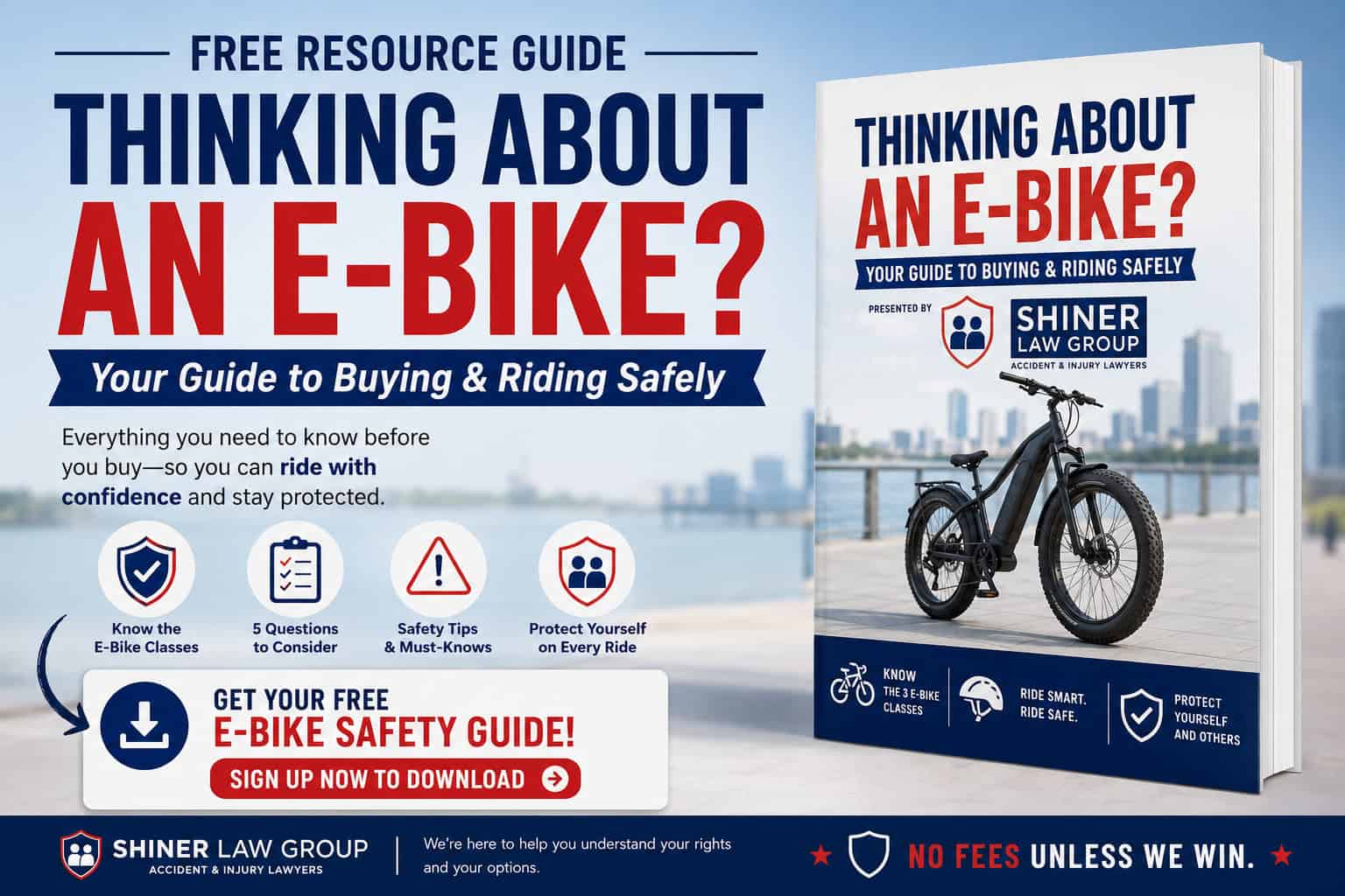 Thinking About an E-Bike - free Shiner Law Group guide to buying and riding safely in Florida