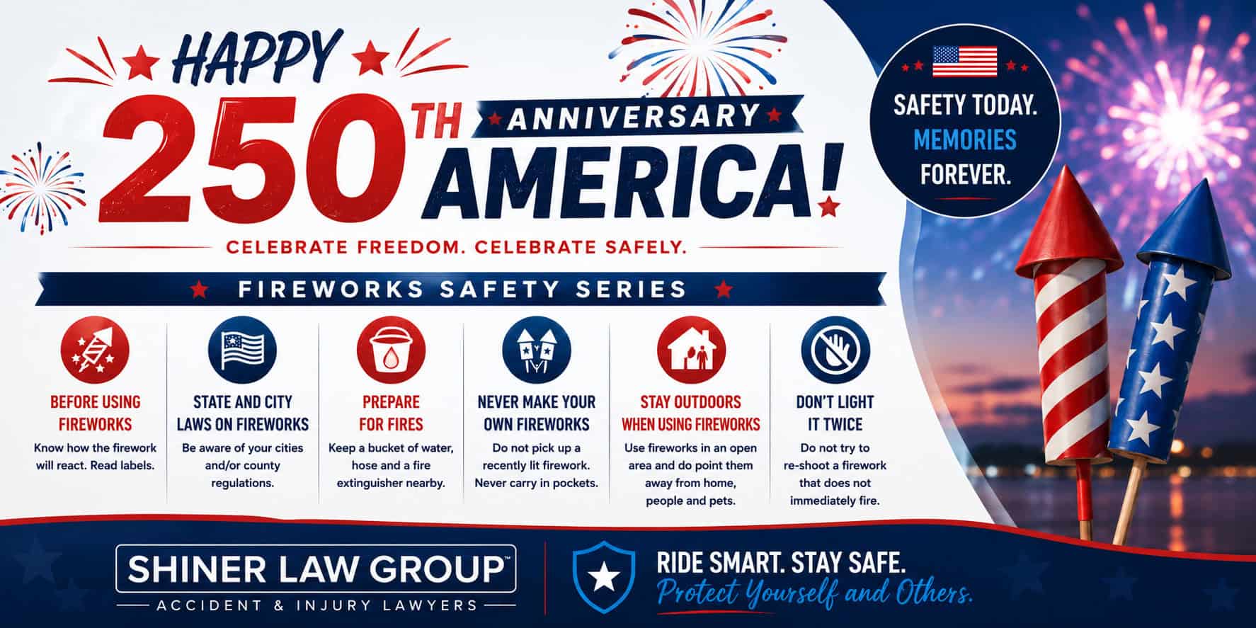 Fireworks Safety 4th of July Shiner Summer Series David Shiner Law Group Palm Beach County Injury Lawyer