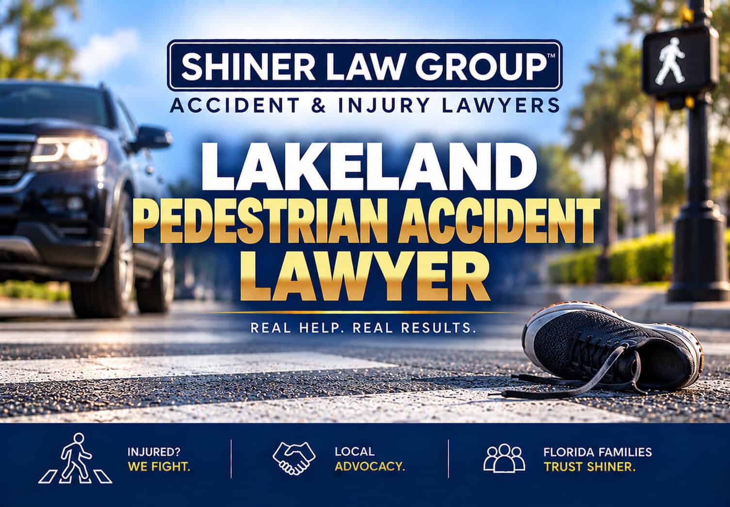 Lakeland pedestrian accident lawyers at Shiner Law Group standing up for injured Polk County walkers